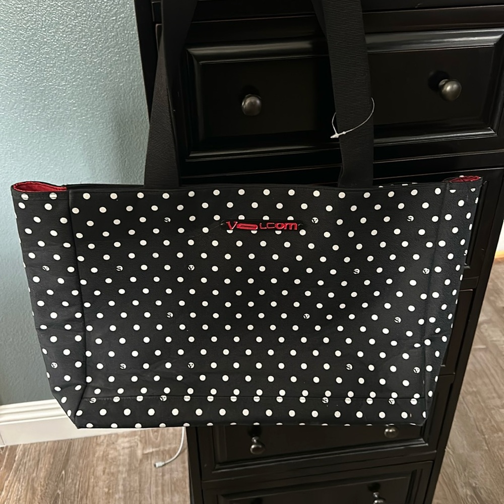 Brand new never used Volcom poka dot large bag